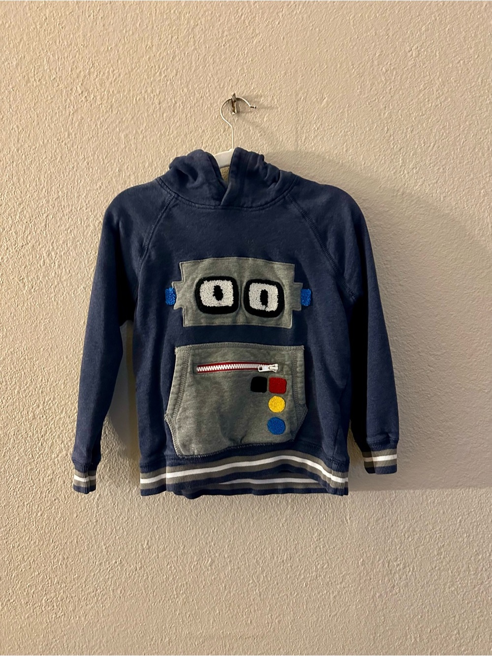 Hanna Andersson Navy Robot Hoodie with Front Pocket
